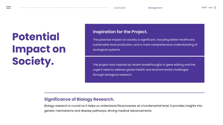 Free Purple Minimalist Curriculum Management PPT Template slide 4