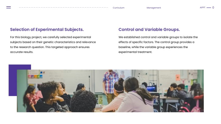Free Purple Minimalist Curriculum Management PPT Template slide 7