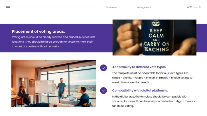 Free Purple Minimalist Curriculum Management PPT Template slide 9