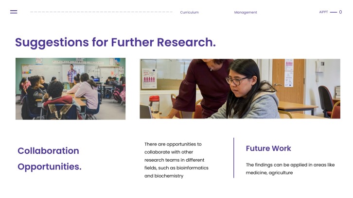 Free Purple Minimalist Curriculum Management PPT Template slide 12