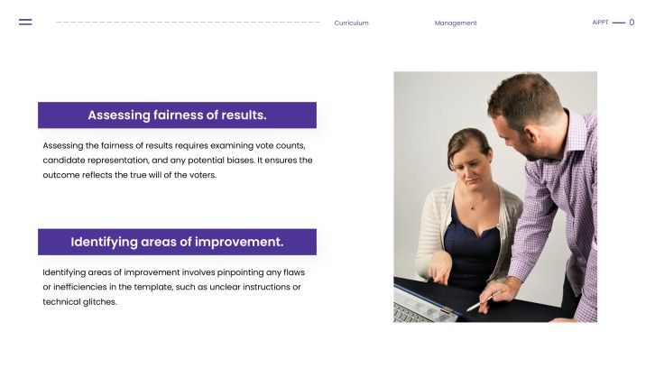 Free Purple Minimalist Curriculum Management PPT Template slide 13
