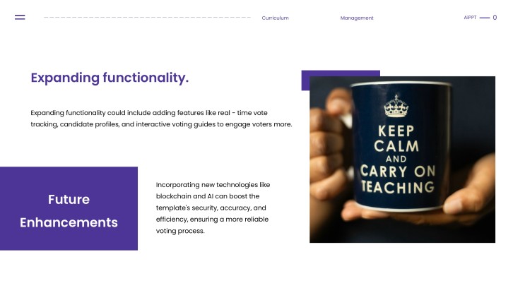 Free Purple Minimalist Curriculum Management PPT Template slide 14