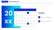 Blue & White Minimalist Calendar Planner Template