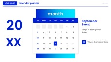 Blue & White Minimalist Calendar Planner Template