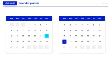 Blue & White Minimalist Calendar Planner Template