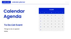 Blue & White Minimalist Calendar Planner Template
