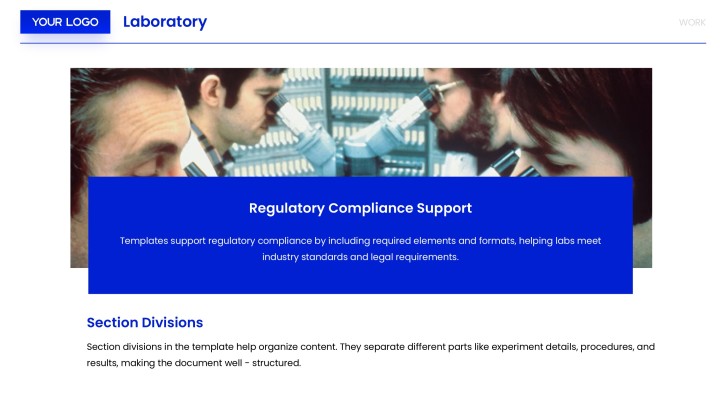 Introduction to Lab Templates PPT slide 6: Safety and Compliance