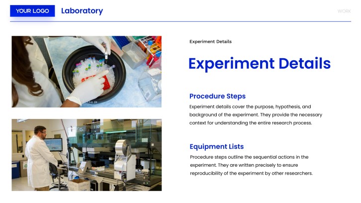 Introduction to Lab Templates PPT slide 9: Experiment Details