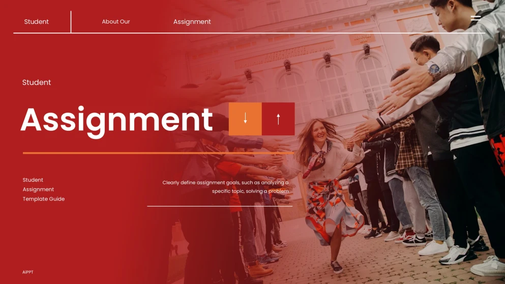 Red Professional and Minimalist Assignment Template for Students