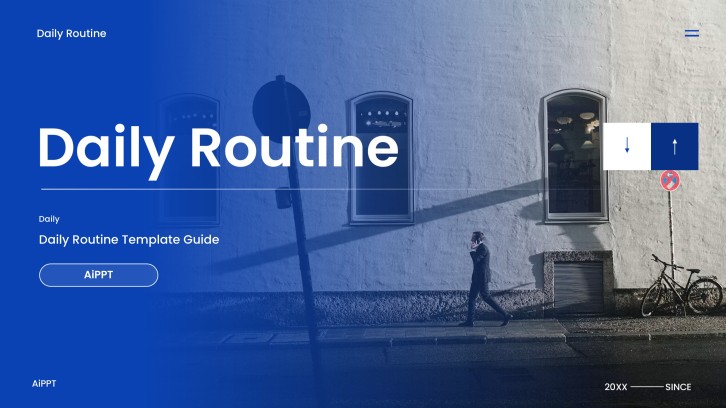 Blue Modern Aesthetic Daily Routine Template