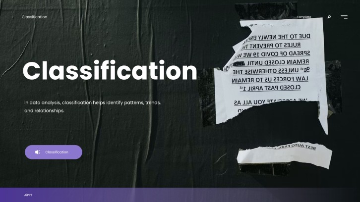 Blue and Purple Clean Modern Classification PPT Template