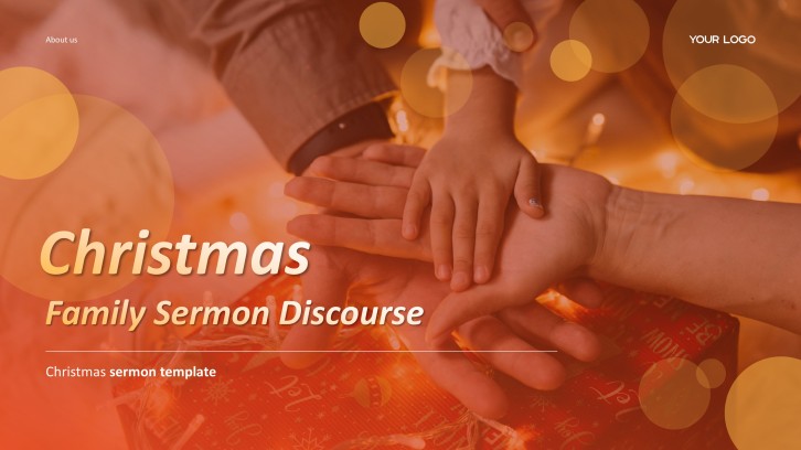 Templat Khutbah Tema Percutian yang Selesa Berwarna Jingga pada Krismas