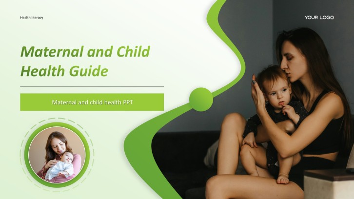 Green Soft Pastel Maternal and Child Health PPT Template with Clean Layout