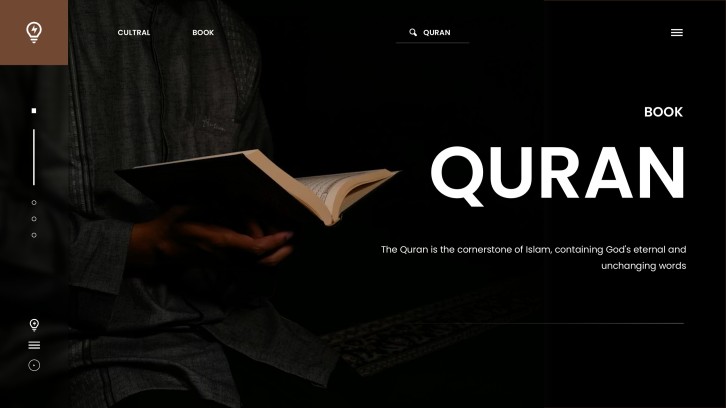 Aestetikong Kayumangging Quran PPT Template na may Mayamang Dekorasyon ng Sining Islamiko