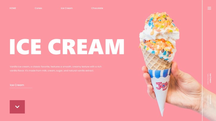 Modelo de Apresentação de Sorvete em Tons Pastel Rosa e Amarelo Vibrante