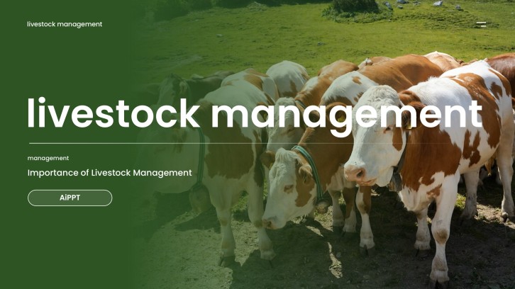 Apresentação em PPT sobre Gestão de Pecuária na Agricultura Moderna com Ícones