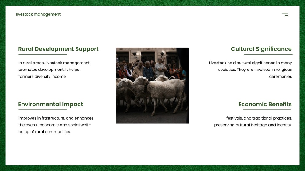 Modern Agriculture Livestock Management PPT with Icons