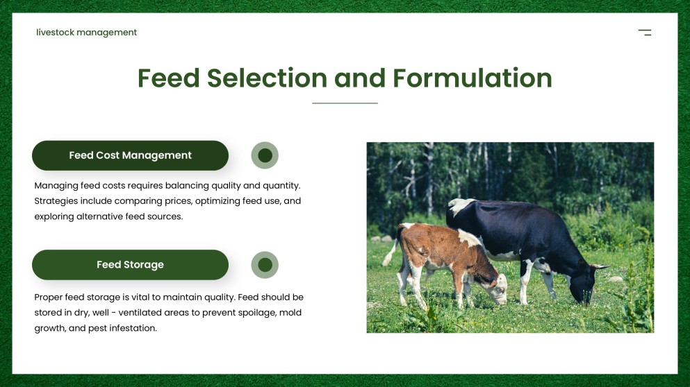 Modern Agriculture Livestock Management PPT with Icons