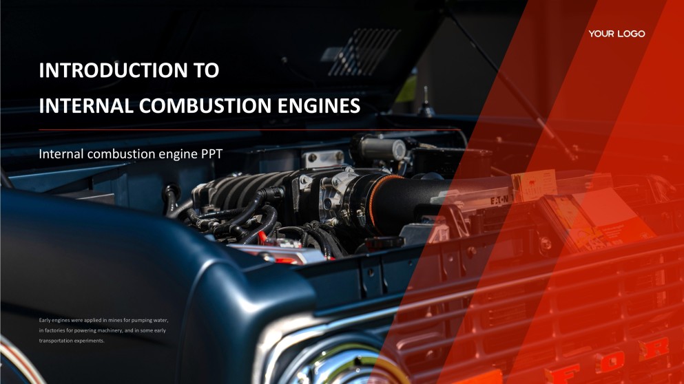 Red and Black Industrial Style Internal Combustion Engine PPT Template