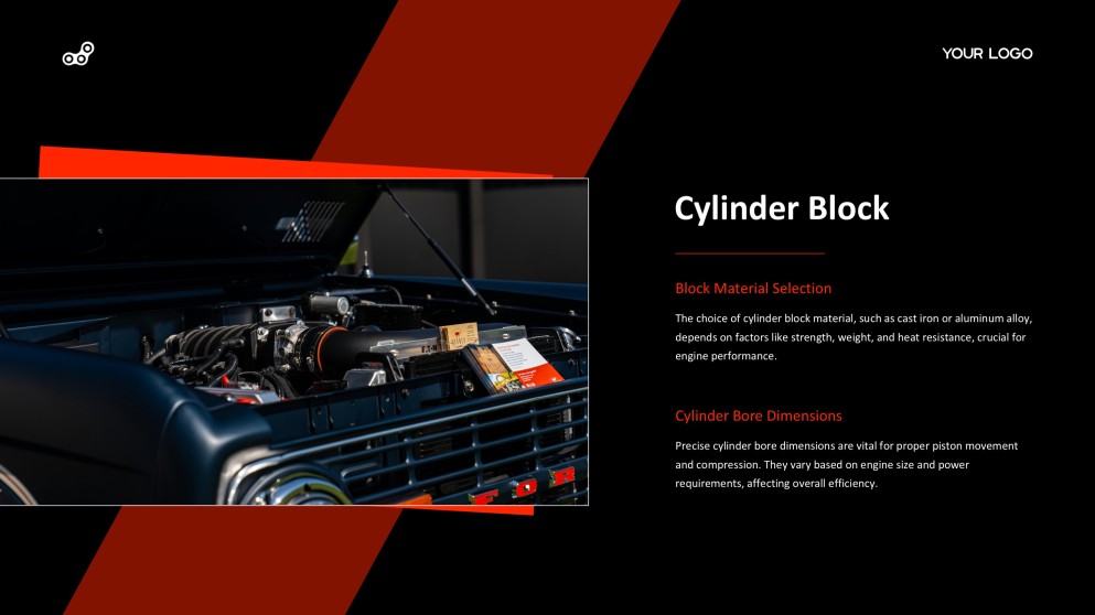 Red and Black Industrial Style Internal Combustion Engine PPT Template