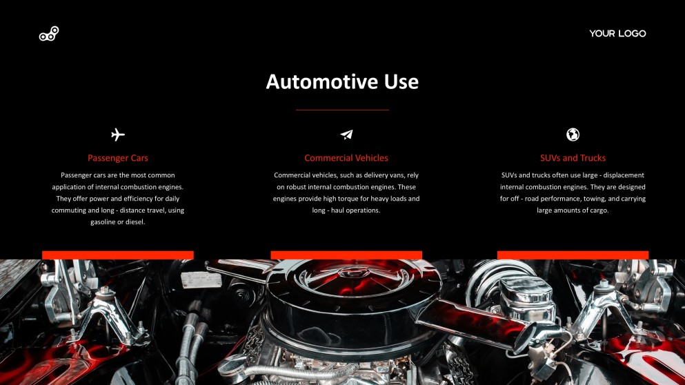 Red and Black Industrial Style Internal Combustion Engine PPT Template