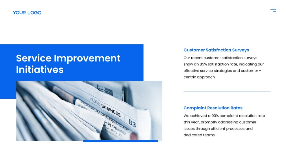 Plantilla de PPT del Informe Anual Azul con Atractivo Visual Profesional para Negocios