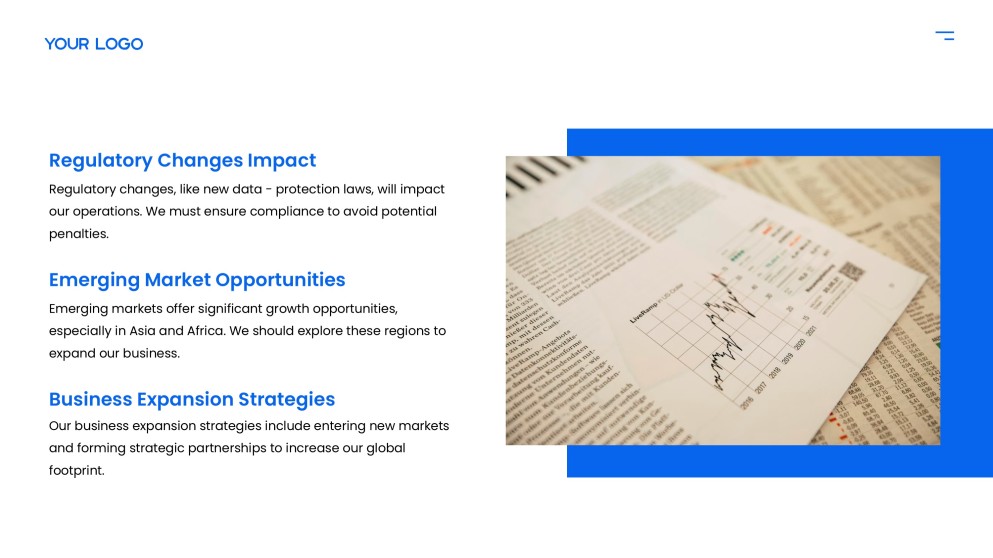 Plantilla de PPT del Informe Anual Azul con Atractivo Visual Profesional para Negocios