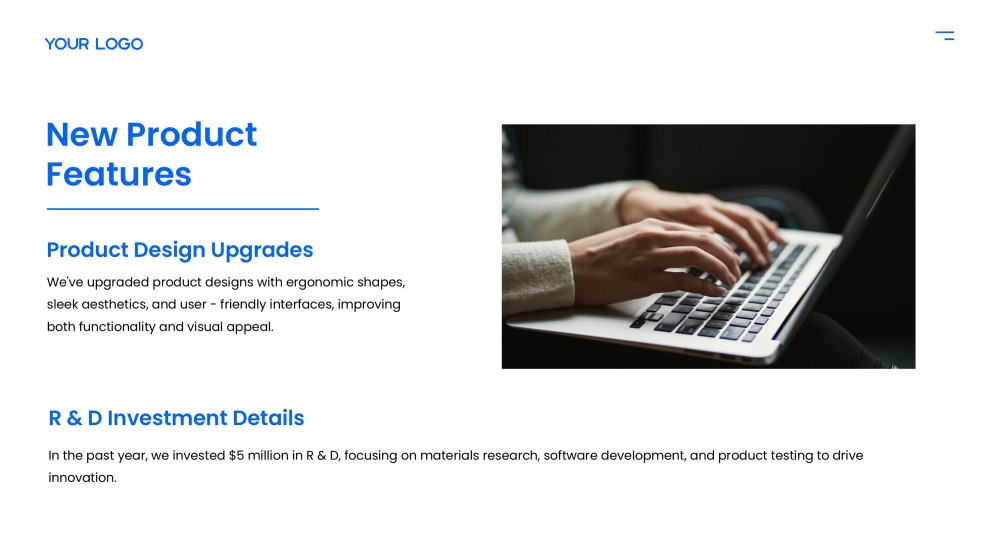 Plantilla de PPT del Informe Anual Azul con Atractivo Visual Profesional para Negocios