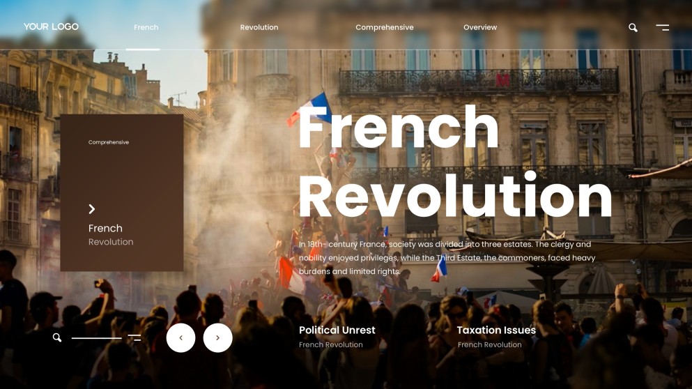 Brown Classic Minimalist French Revolution PPT Template for History