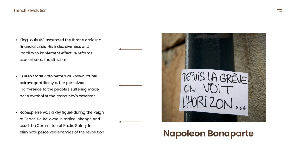 Brown Classic Minimalist French Revolution PPT Template for History