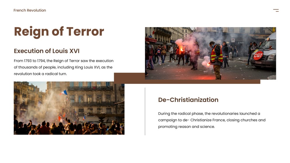 Brown Classic Minimalist French Revolution PPT Template for History