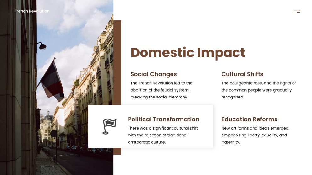 Brown Classic Minimalist French Revolution PPT Template for History