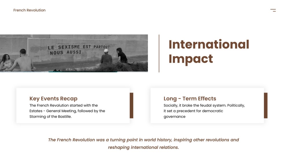 Brown Classic Minimalist French Revolution PPT Template for History