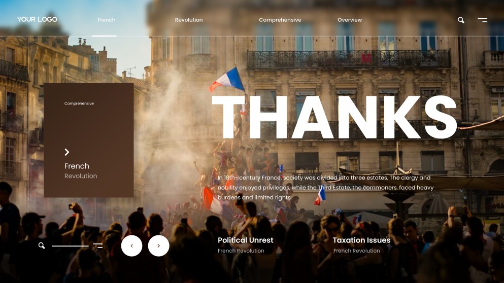 Brown Classic Minimalist French Revolution PPT Template for History