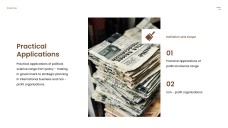 Template PPT Ilmu Politik Coklat-Kuning dengan Dekorasi Klasik