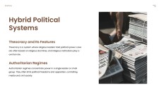 Template PPT Ilmu Politik Coklat-Kuning dengan Dekorasi Klasik