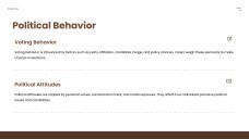 Template PPT Ilmu Politik Coklat-Kuning dengan Dekorasi Klasik