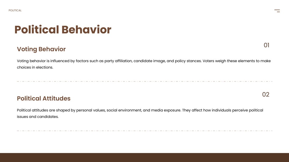 Template PPT Ilmu Politik Coklat-Kuning dengan Dekorasi Klasik
