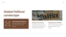 Template PPT Ilmu Politik Coklat-Kuning dengan Dekorasi Klasik
