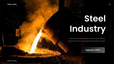 Черный промышленный макет шаблона PPT для металлургической промышленности
