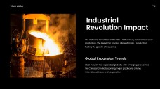 Черный промышленный макет шаблона PPT для металлургической промышленности