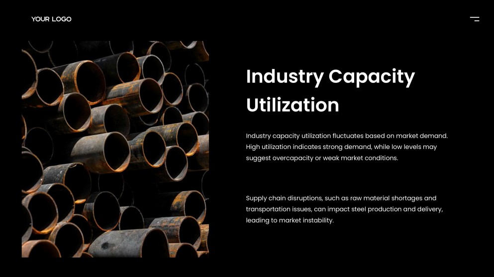 Черный промышленный макет шаблона PPT для металлургической промышленности