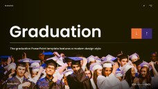 Templat PowerPoint Graduasi Ungu menampilkan Gradien Pemandangan Kampus