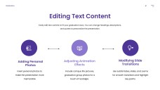 Templat PowerPoint Graduasi Ungu menampilkan Gradien Pemandangan Kampus