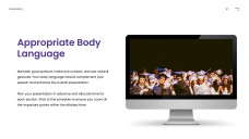 Templat PowerPoint Graduasi Ungu menampilkan Gradien Pemandangan Kampus