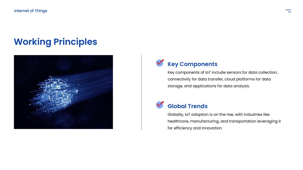 Template PPT Internet of Things Futuristik Biru Tua