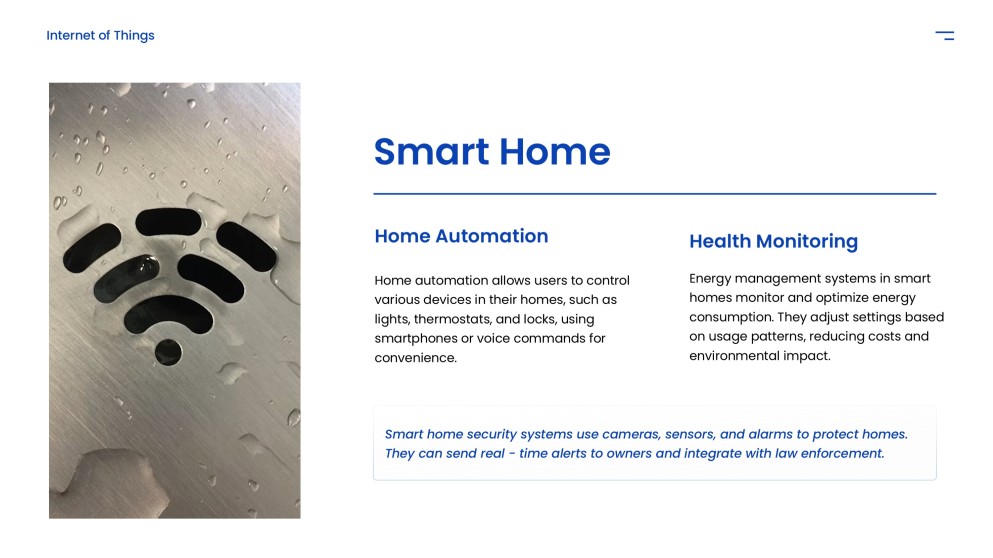 Template PPT Internet of Things Futuristik Biru Tua