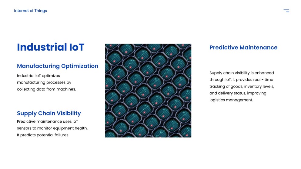 Template PPT Internet of Things Futuristik Biru Tua