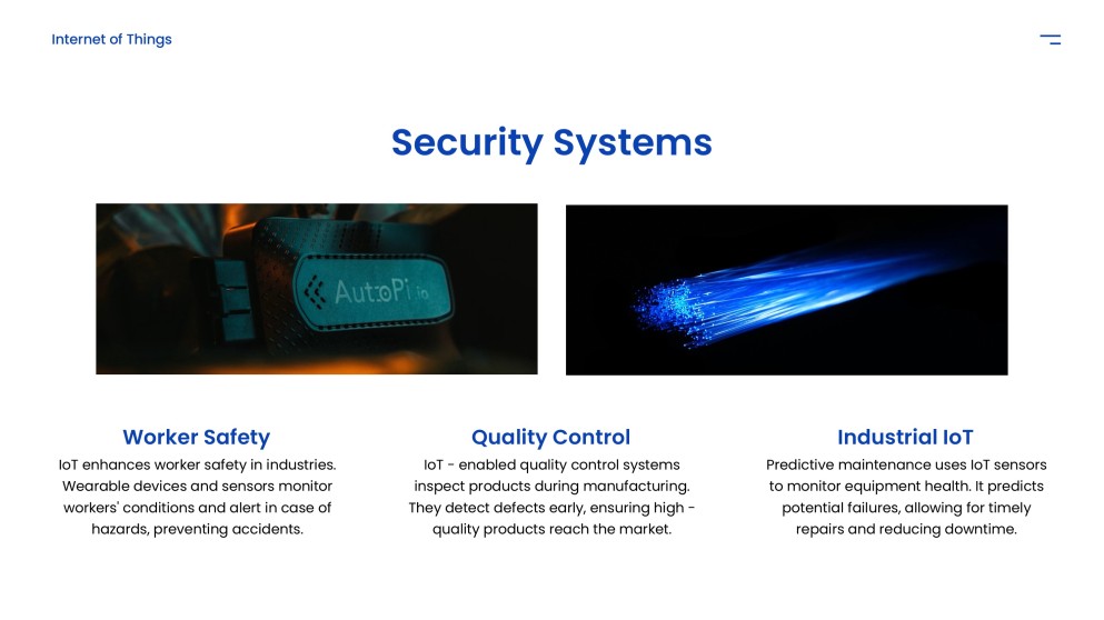 Template PPT Internet of Things Futuristik Biru Tua