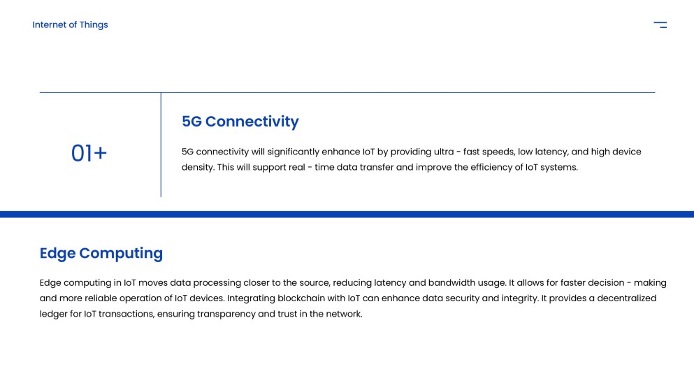 Template PPT Internet of Things Futuristik Biru Tua
